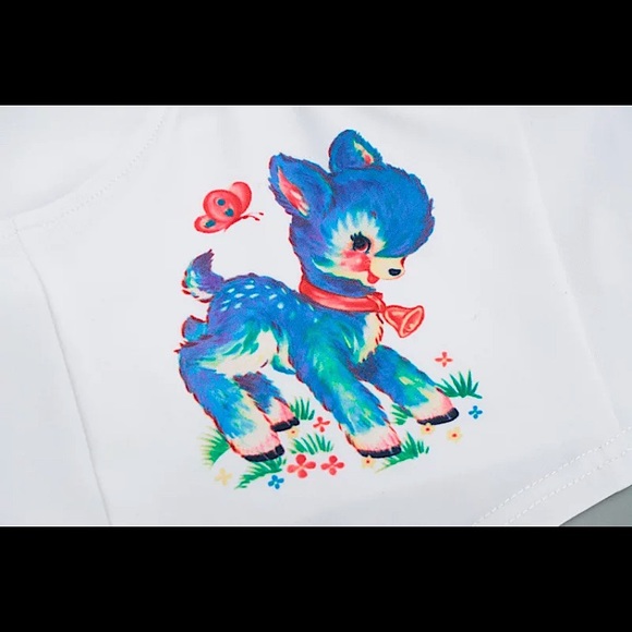 White baby deer cropped corset top - Picture 11 of 13